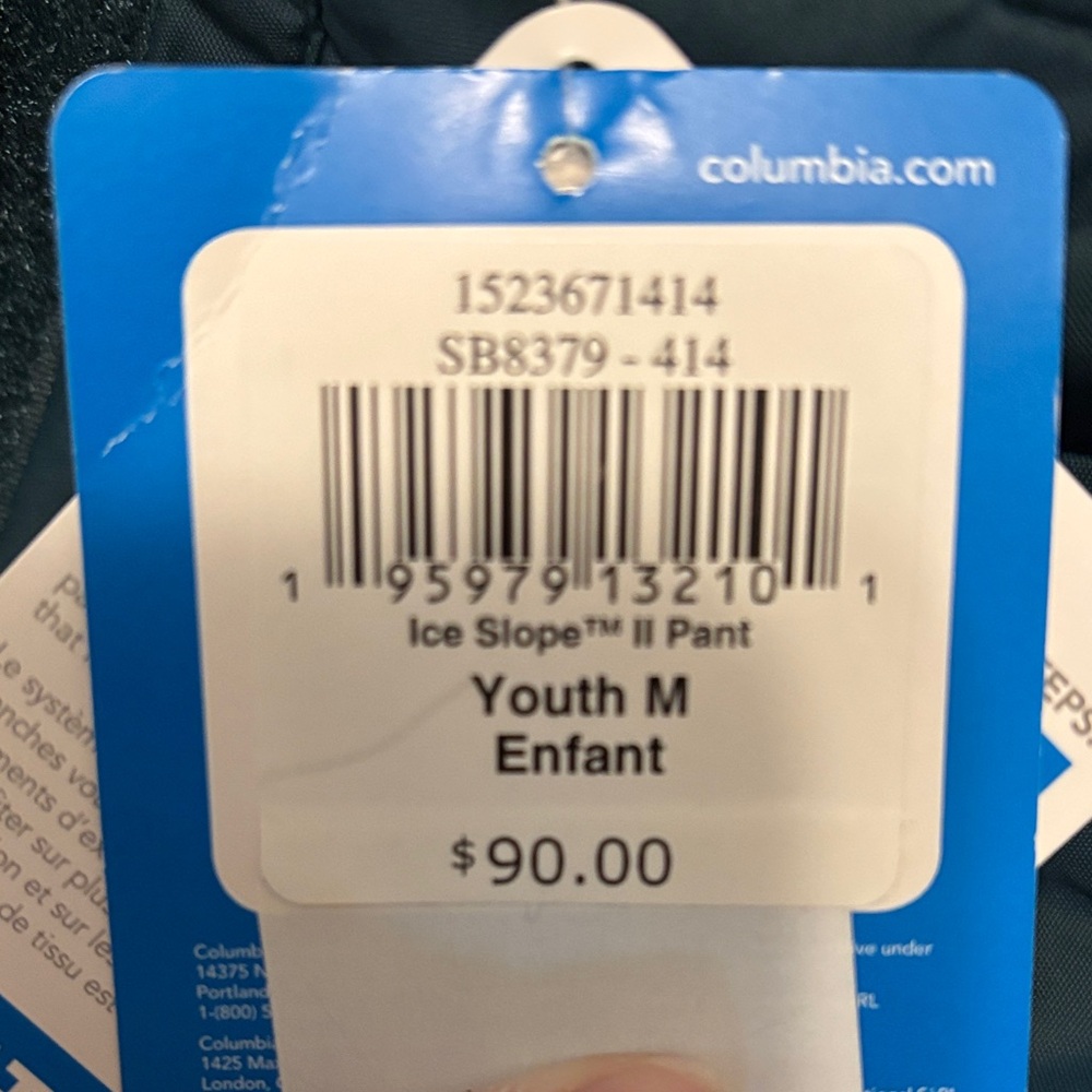 New Columbia Teal Waterproof Snow Pants Youth Size Medium M 10/12 Kids Ski Bibs - Picture 5 of 5